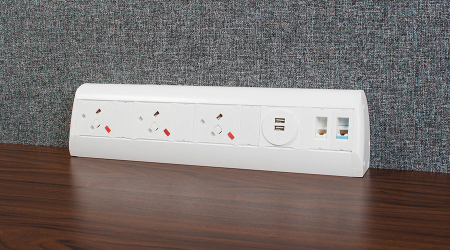 Pearl White Stylish Desktop Power Sockets Usb Charging Oe